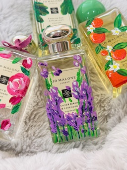 Hand-painted Jo Malone bottles — bespoke commissions
